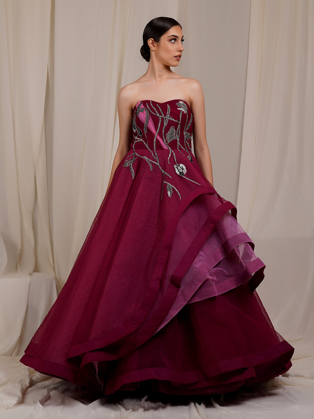 Featured Here Is A move Princess Cotton Silk And Net Gown