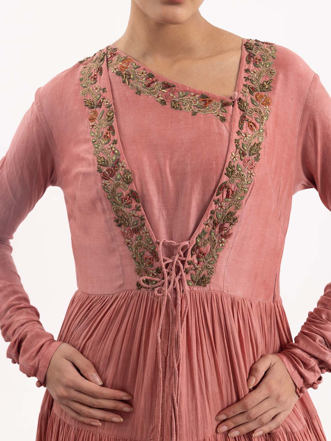 Angrakha adorned intricate front embroidery. - samantchauhan Apparel & Accessories