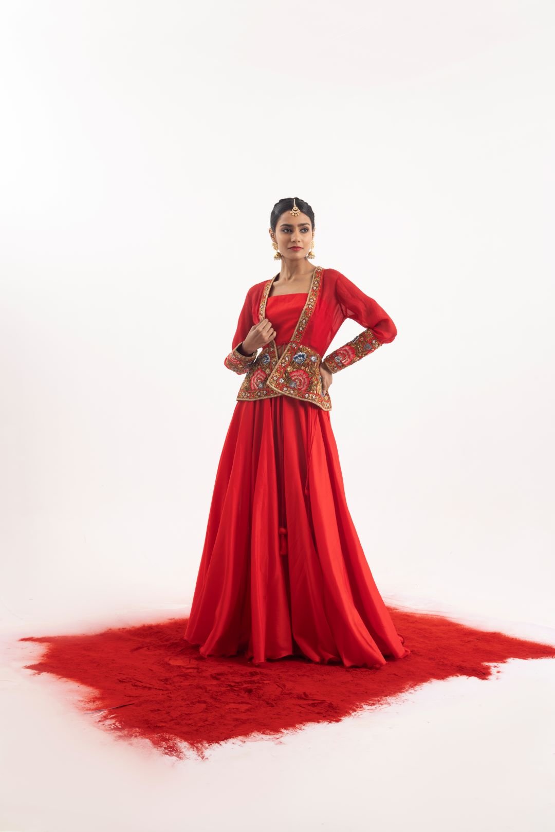 Chic 3 - piece ensemble featuring long skirt set - samantchauhan Apparel & Accessories