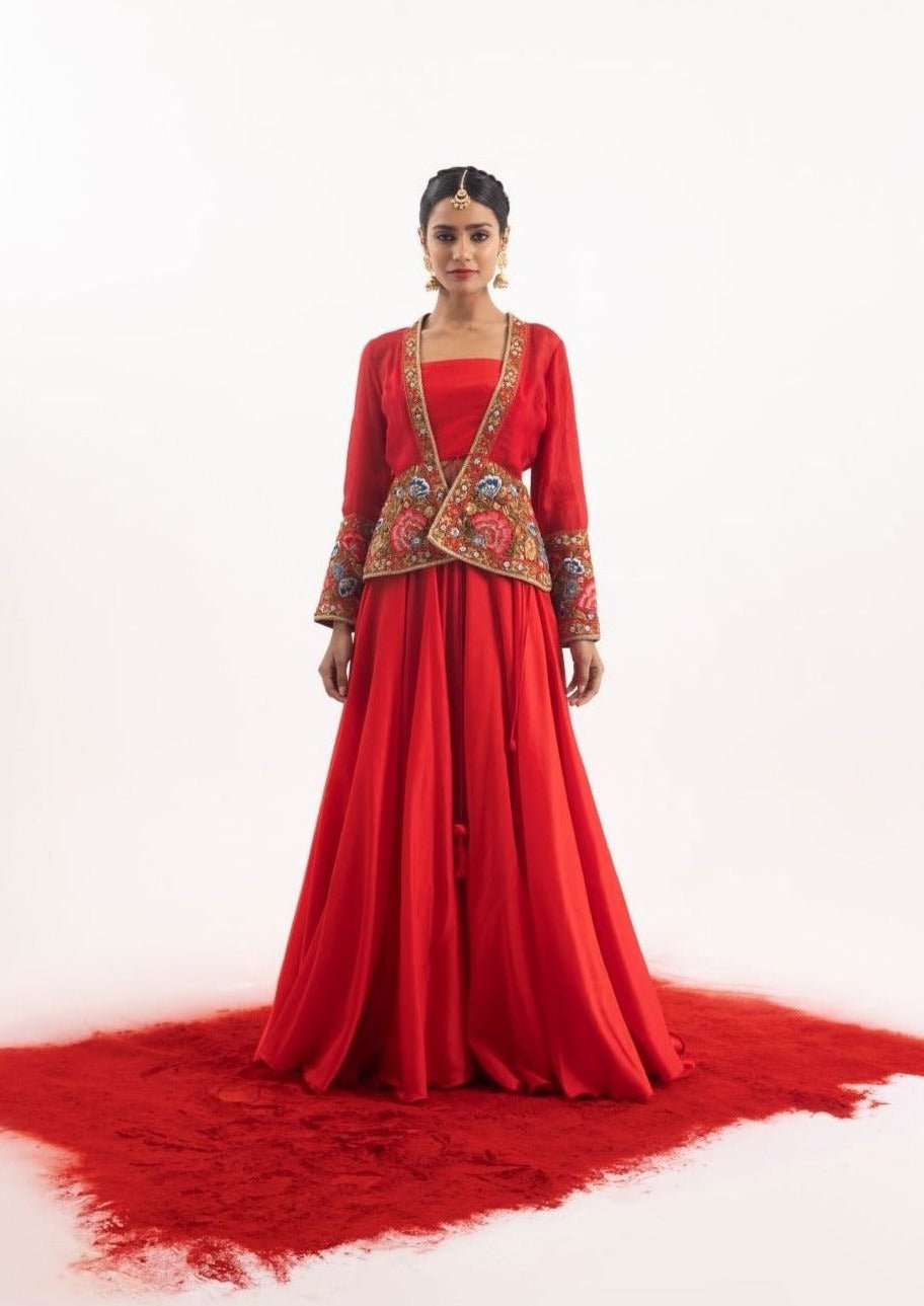 Chic 3 - piece ensemble featuring long skirt set - samantchauhan Apparel & Accessories