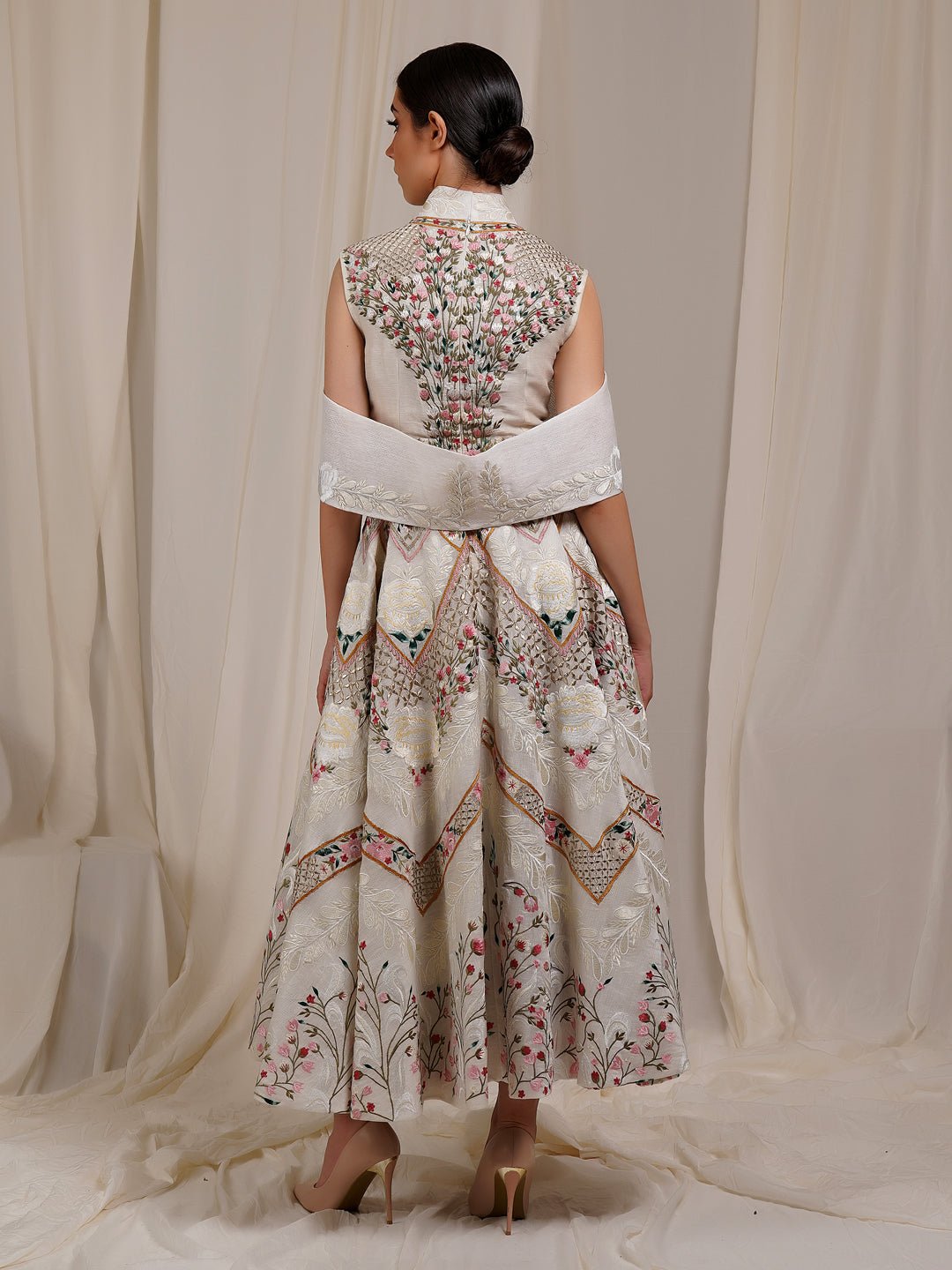 Collar Detailing Fit & Flare Gown - samantchauhan