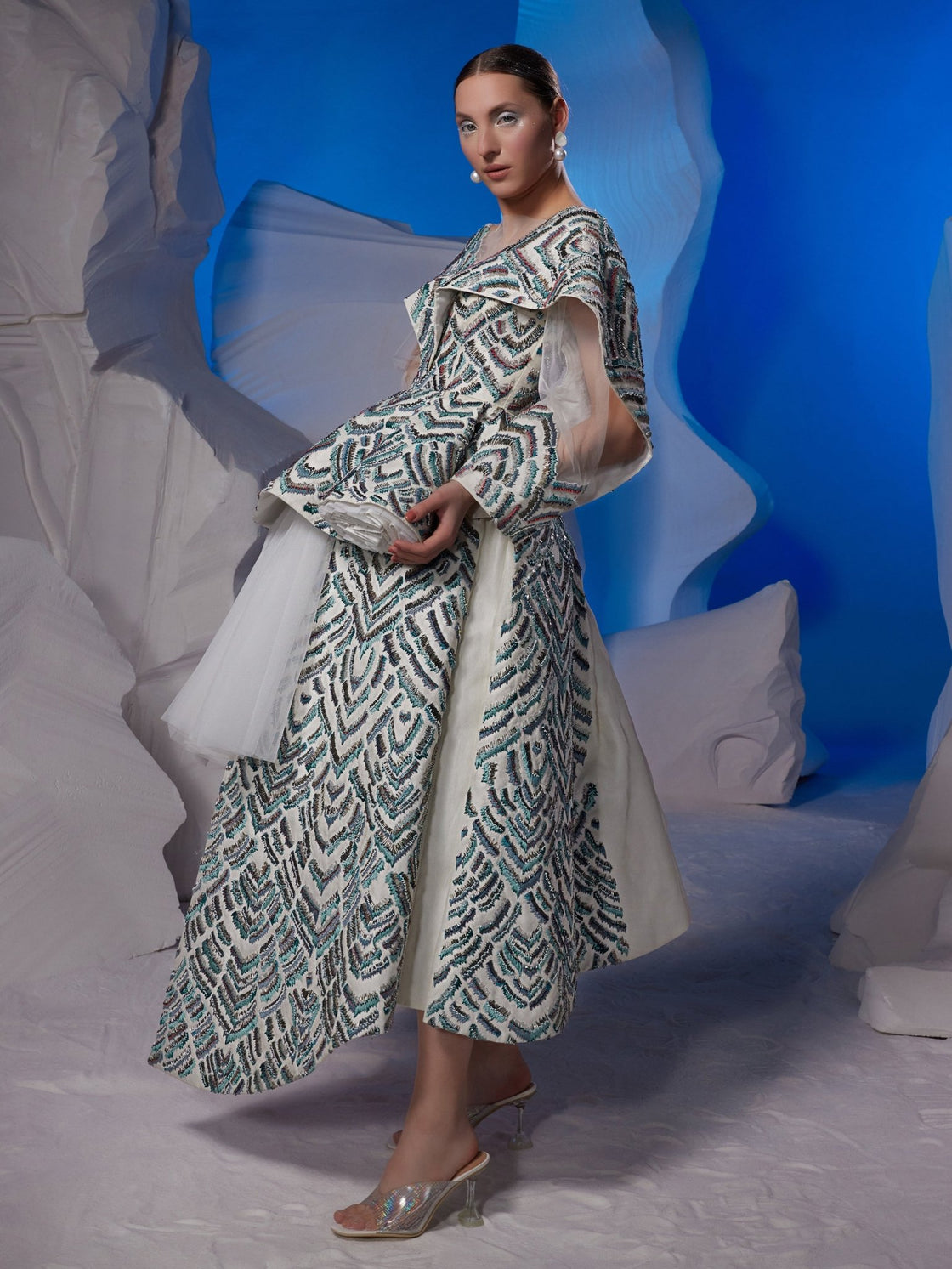Cotton silk short dress with a high - low hem - samantchauhan Apparel & Accessories