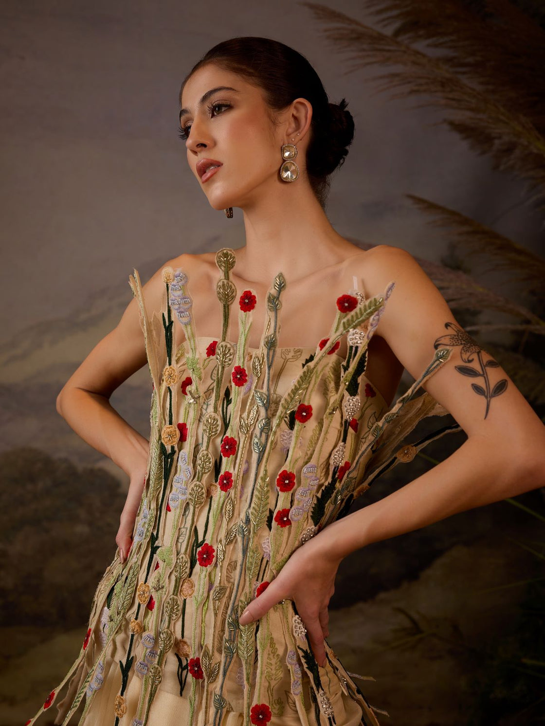 Embroidered Corset Drape dhoti skirt - samantchauhan Apparel & Accessories