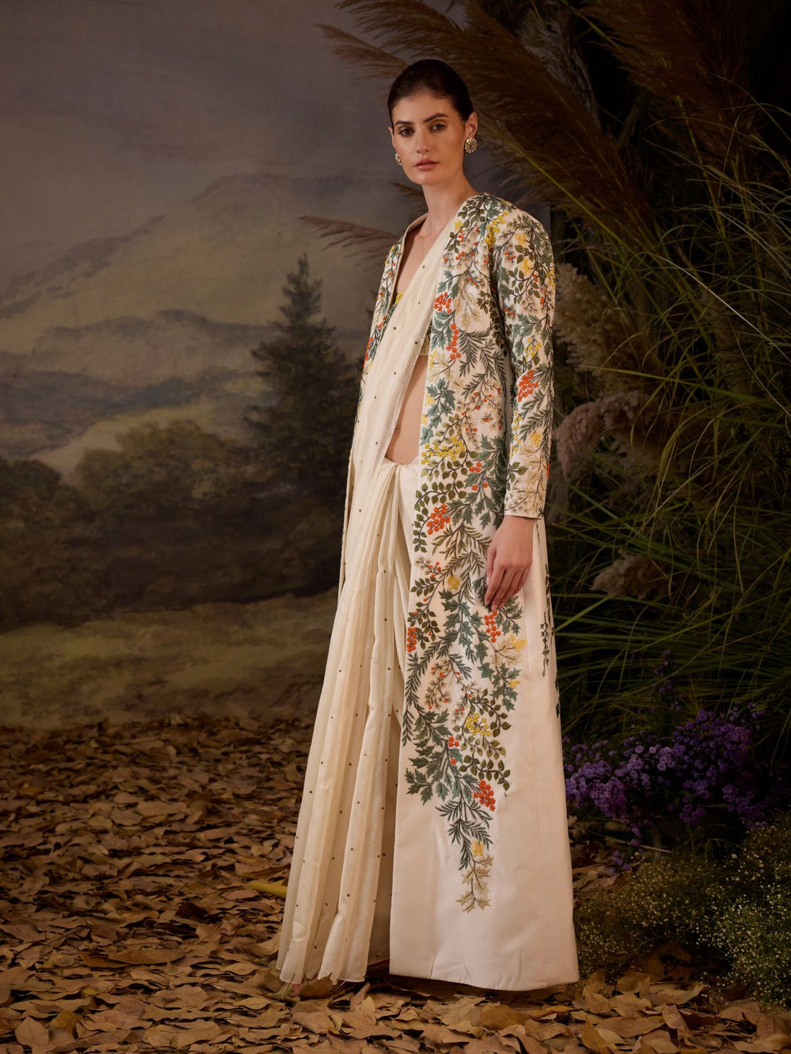 Embroidered Jacket with & Bustier - samantchauhan Apparel & Accessories