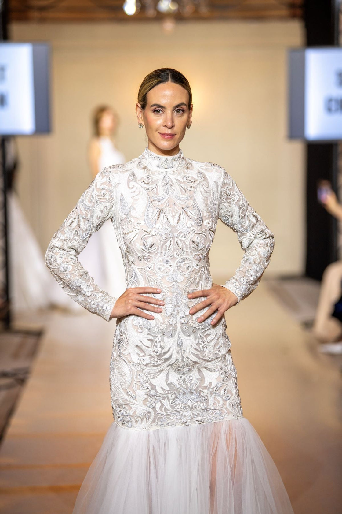 Exude timeless elegance in this high - neck gown - samantchauhan Apparel & Accessories