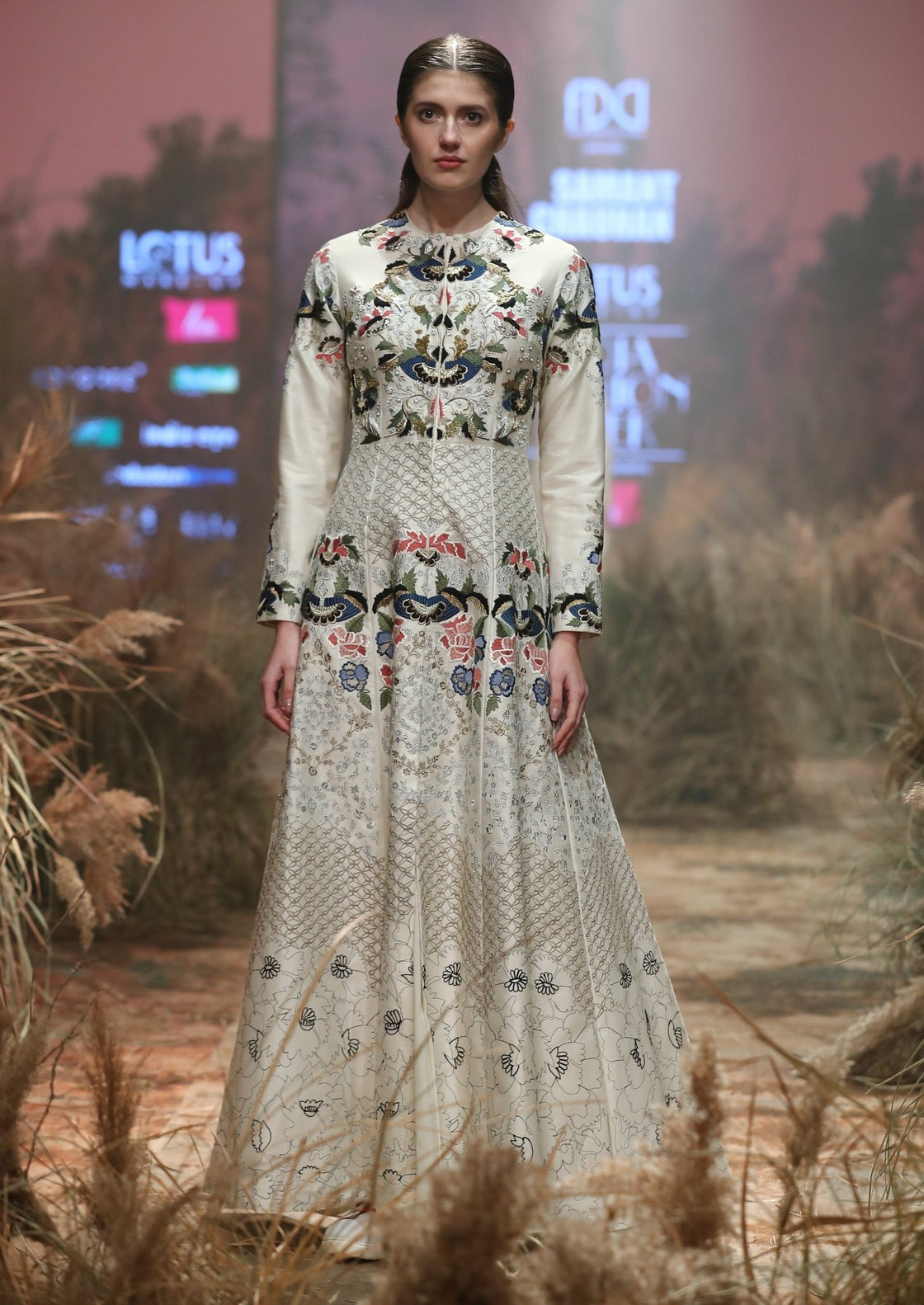 Floral Embroidered Gown - samantchauhan
