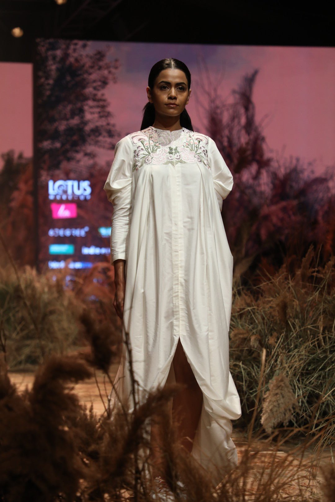 Front - Opening Draped Dress - samantchauhan