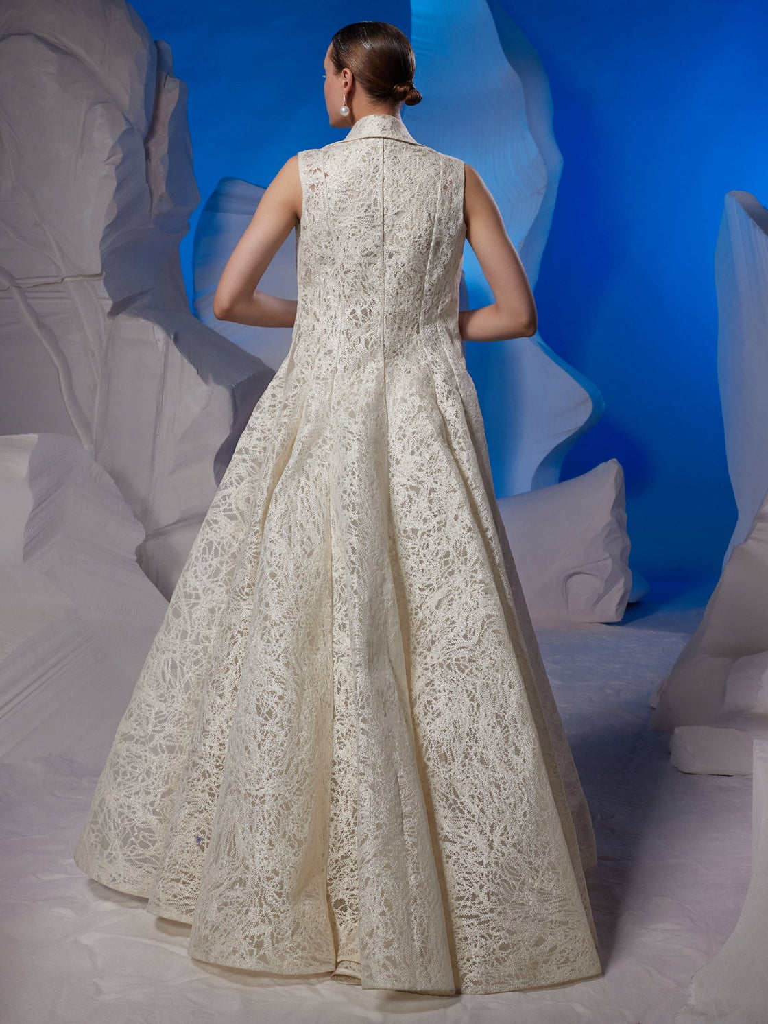 Ivory dress embellished with pearl embroidery - samantchauhan Apparel & Accessories