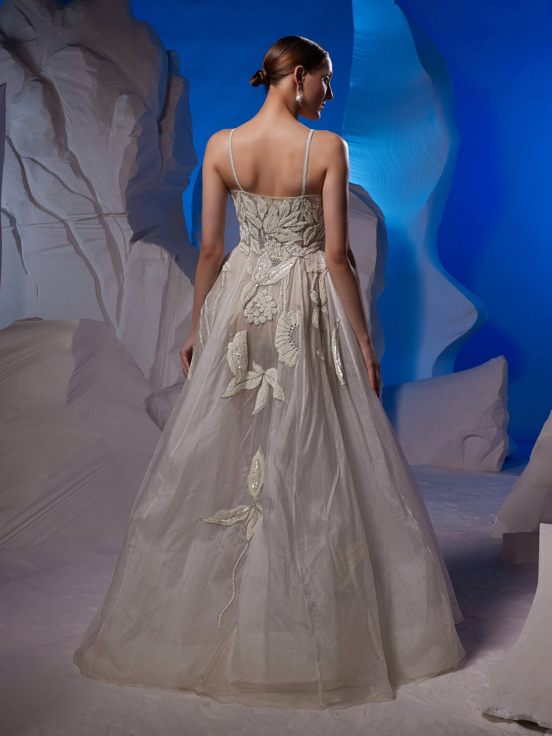 Ivory strap dress with zardozi embroidery - samantchauhan Apparel & Accessories