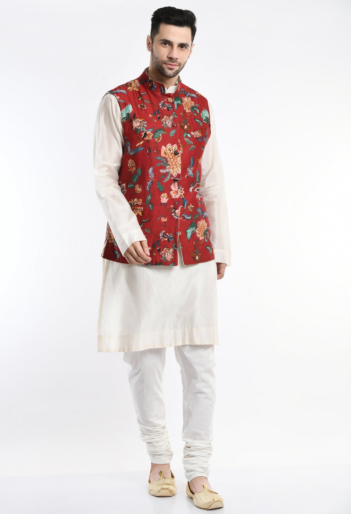 Kurta & Churidar set topped with a waist coat. - samantchauhan Apparel & Accessories
