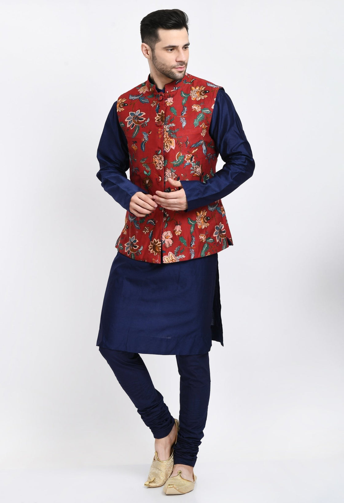 Kurta & Churidar set topped with a waist coat - samantchauhan Apparel & Accessories