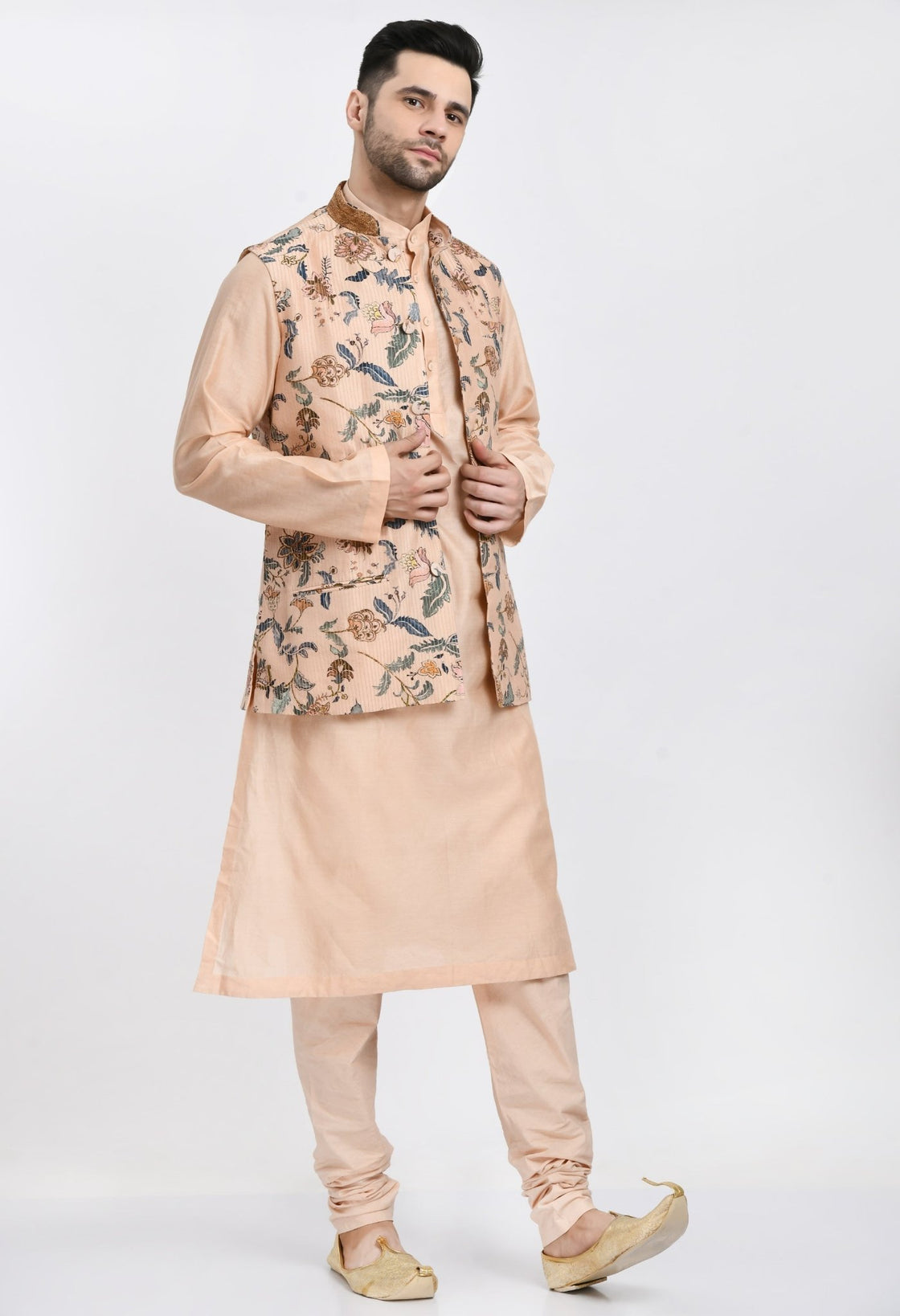 Kurta & Churidar set topped with a waist coat. - samantchauhan Apparel & Accessories