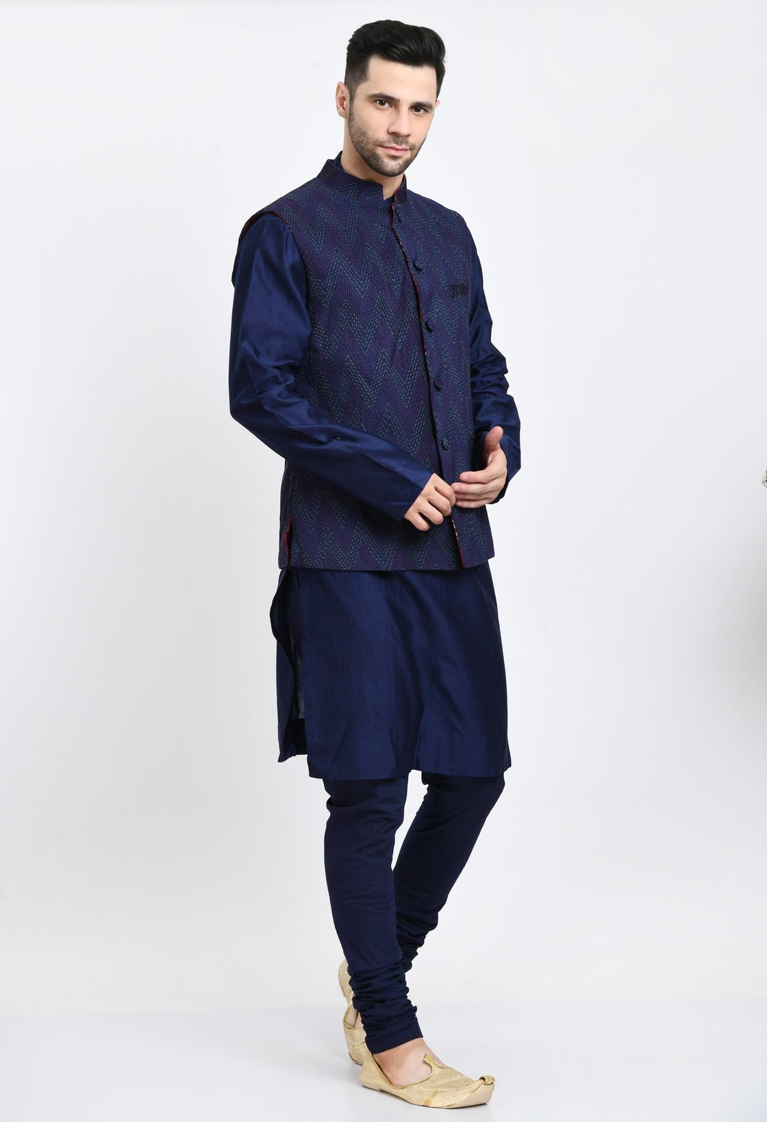 Kurta & Churidar set topped with a waist coat - samantchauhan Apparel & Accessories