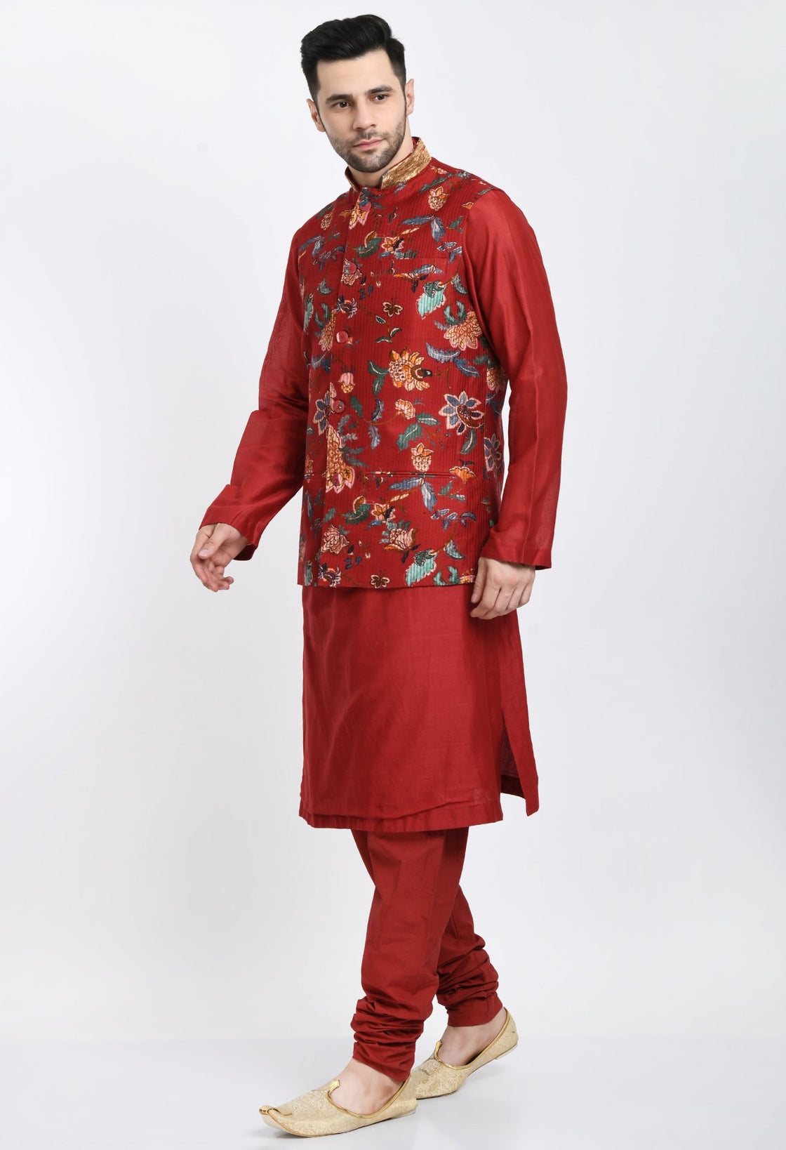 Kurta & Churidar set topped with a waist coat - samantchauhan Apparel & Accessories