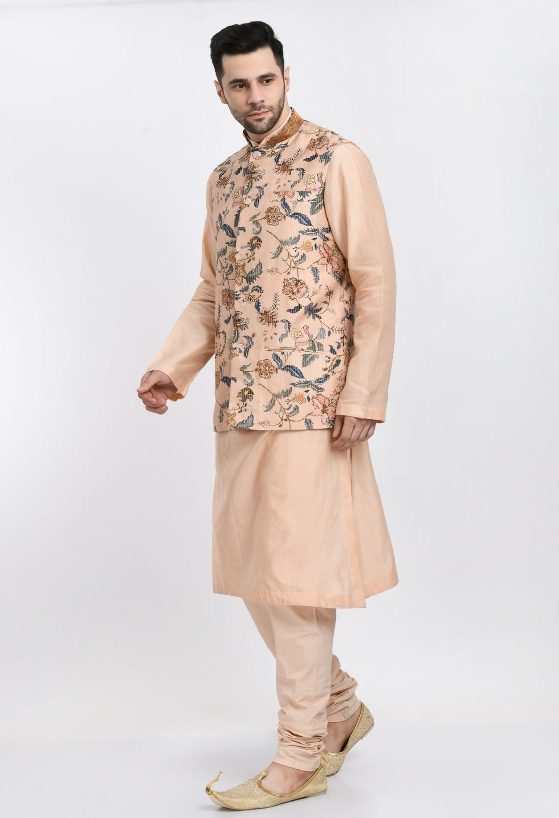 Kurta & Churidar set topped with a waist coat. - samantchauhan Apparel & Accessories