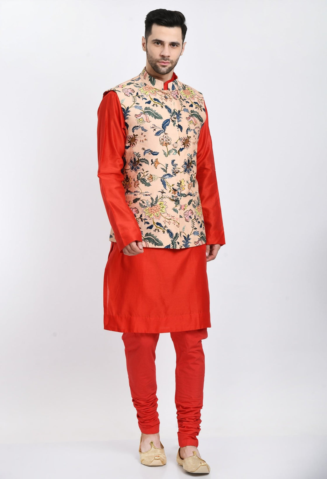 Kurta & Churidar set topped with a waist coat. - samantchauhan Apparel & Accessories