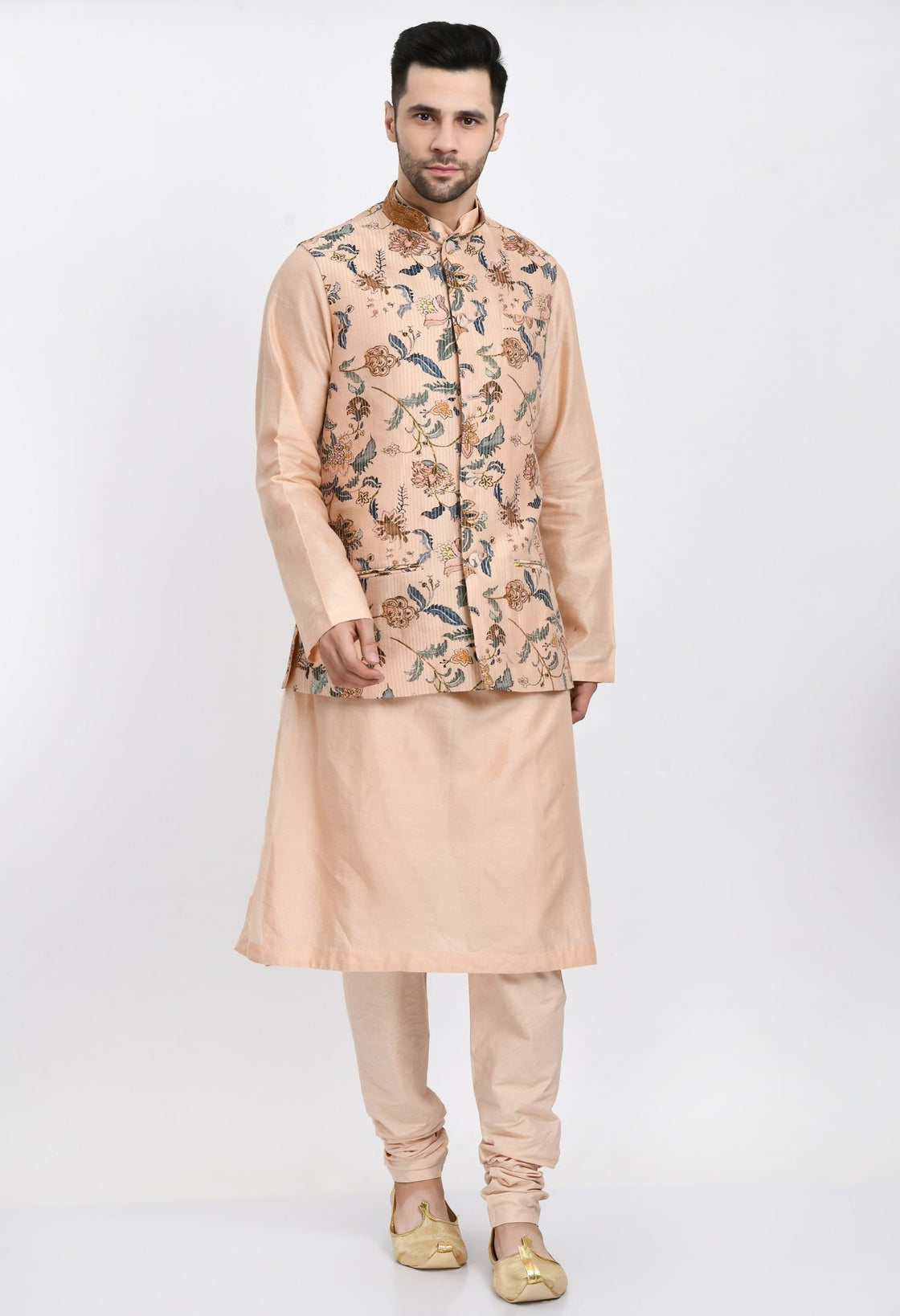 Kurta & Churidar set topped with a waist coat. - samantchauhan Apparel & Accessories
