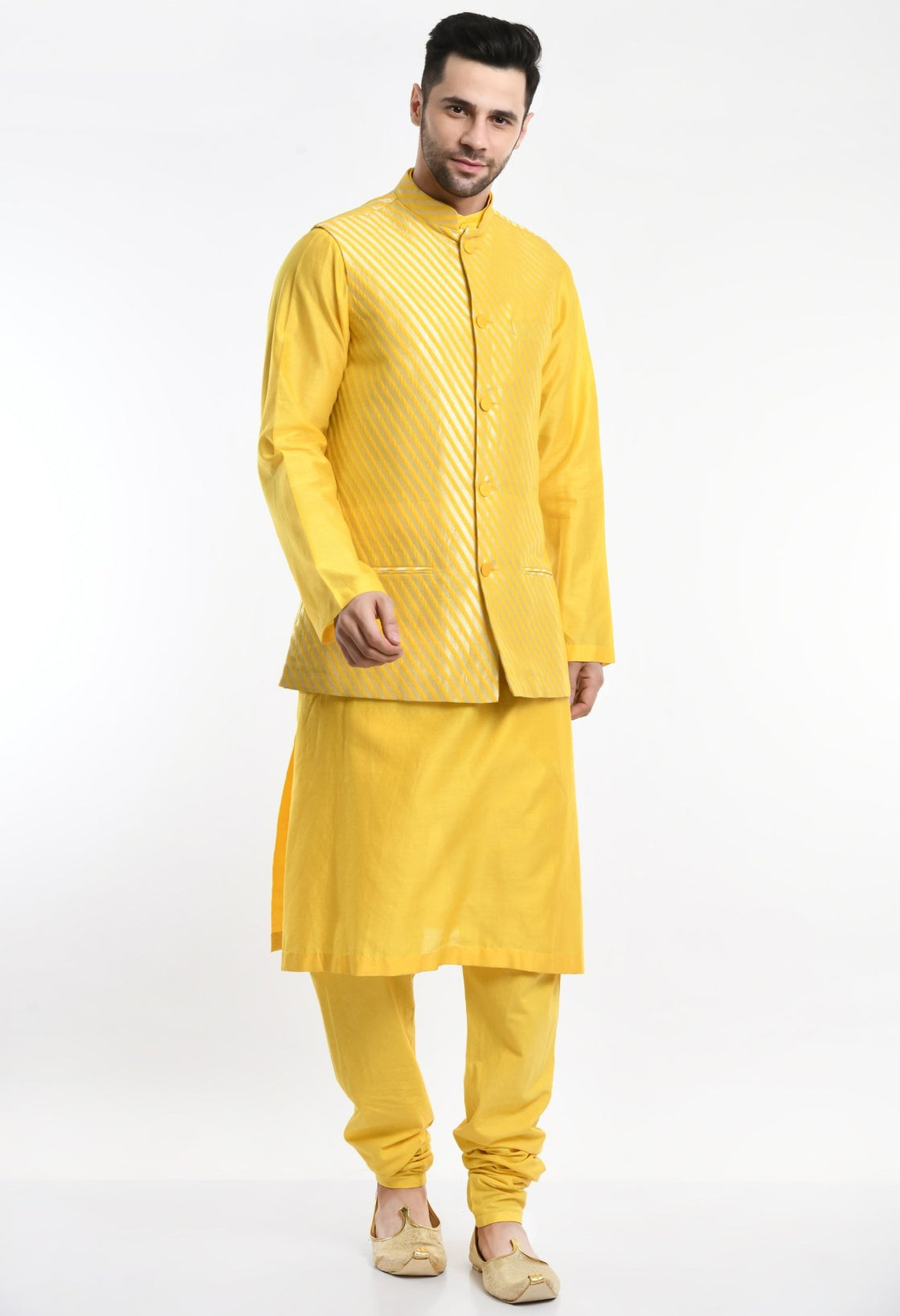 Kurta & Churidar set topped with a waist coat. - samantchauhan Apparel & Accessories