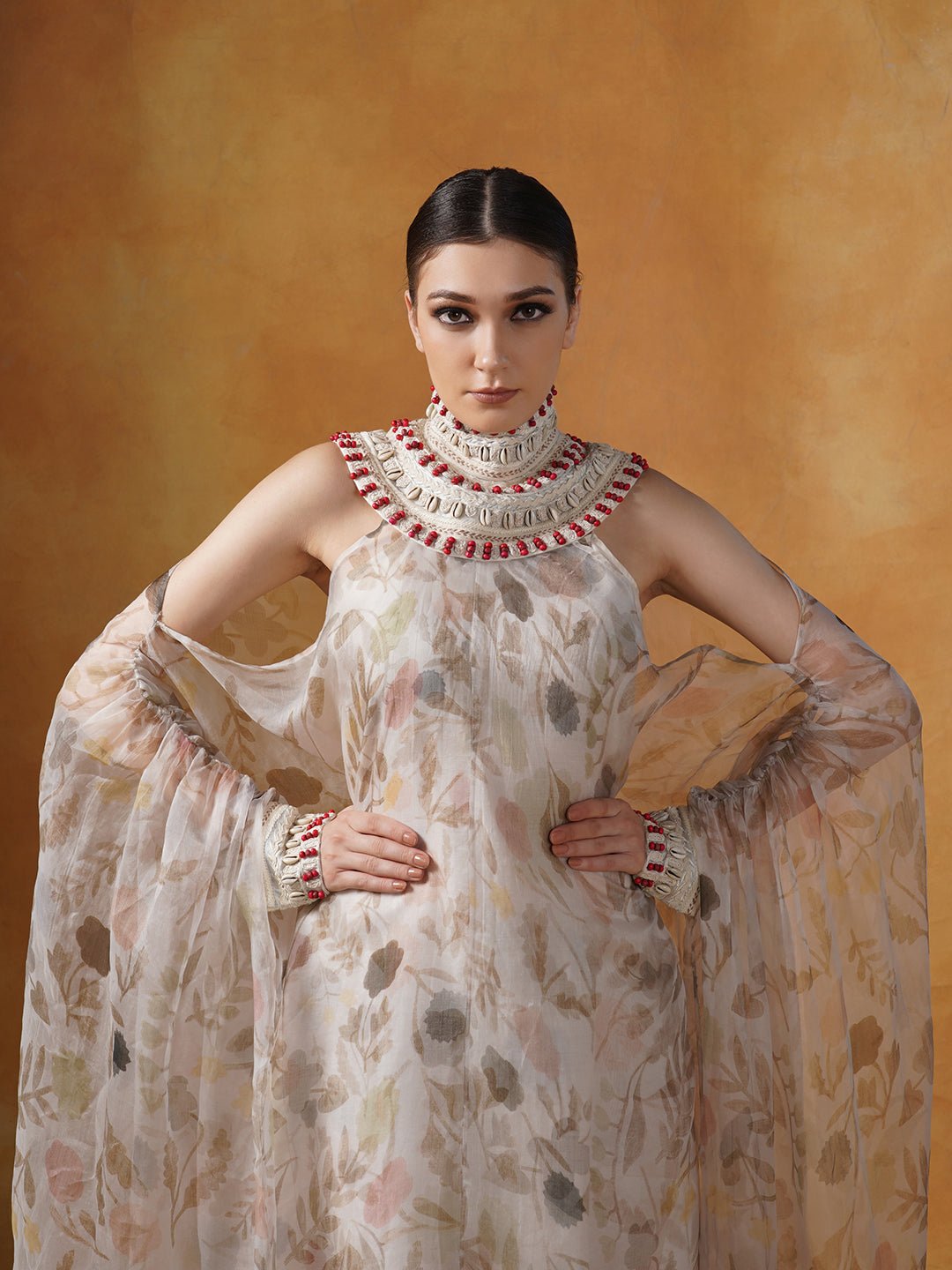 Organza printed & embroidered kaftaan - samantchauhan Apparel & Accessories