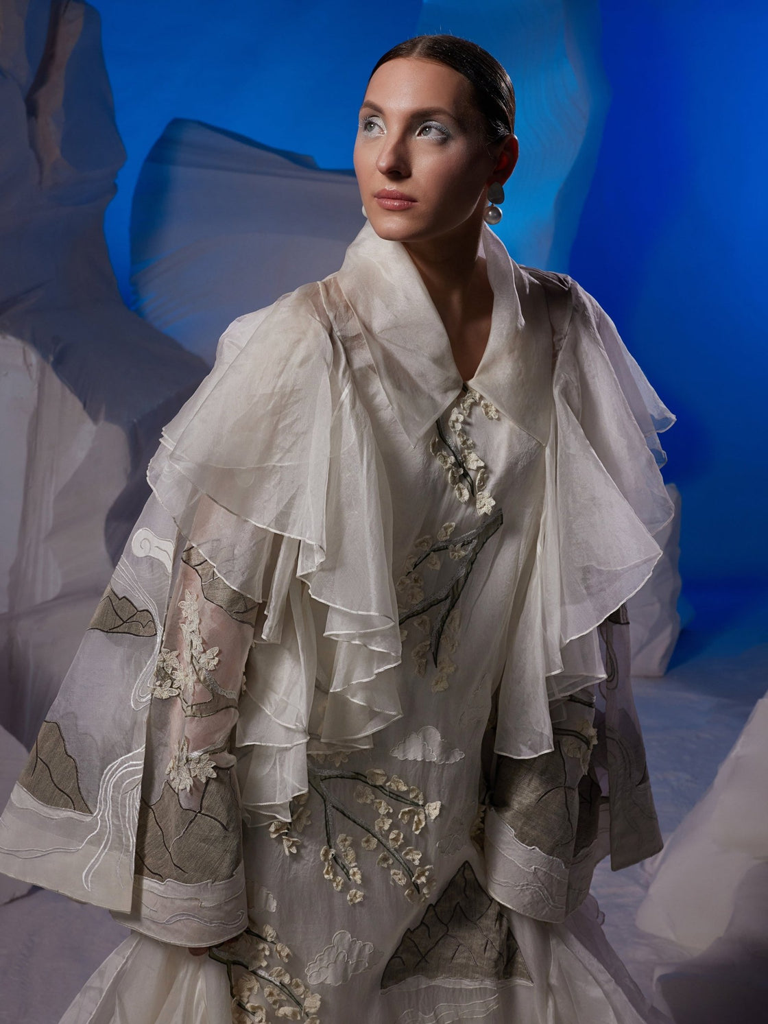 Organza silk kurta adorned with fabric frill - samantchauhan Apparel & Accessories