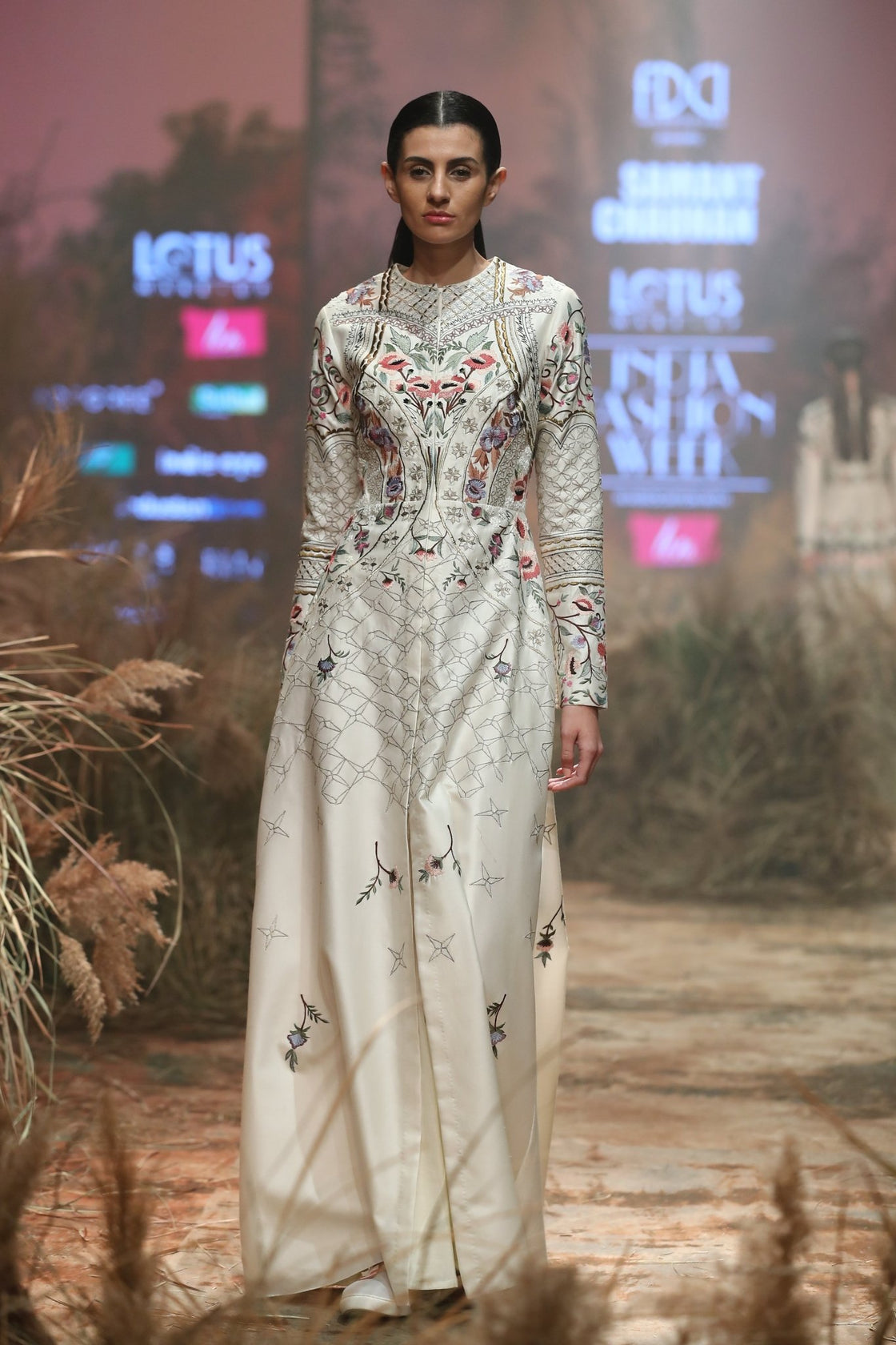 Paneled Embroidered Gown - samantchauhan