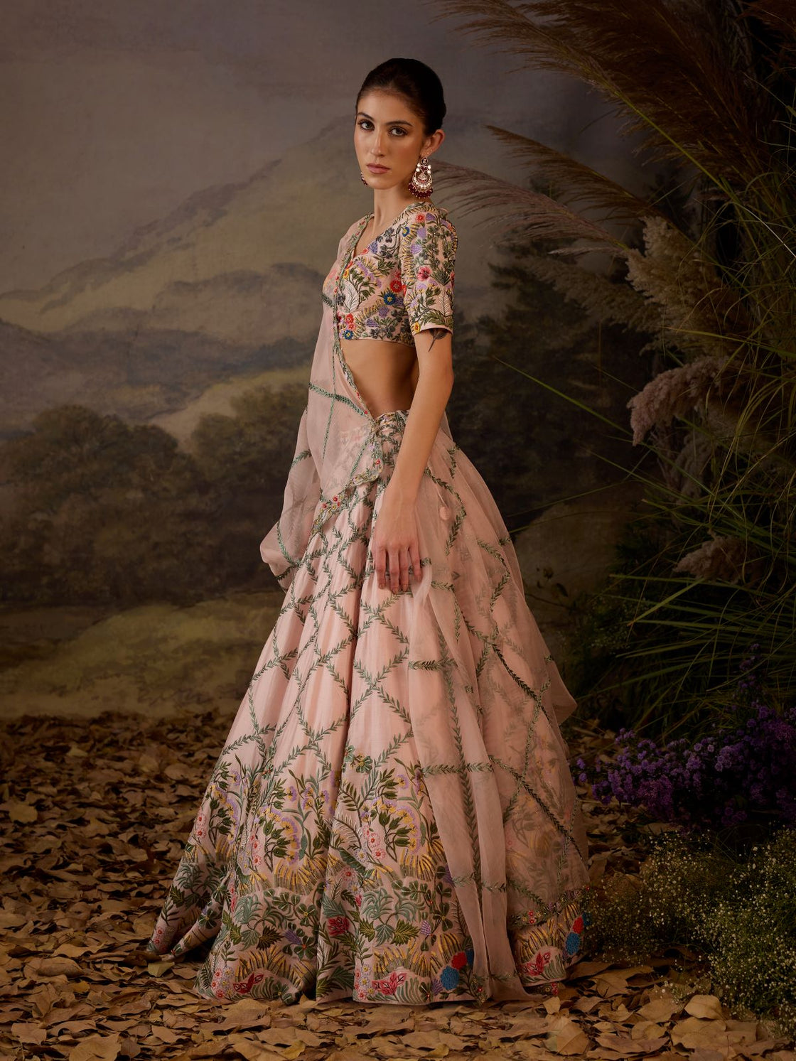 Pastel Floral Embroidered Lehenga - samantchauhan Apparel & Accessories