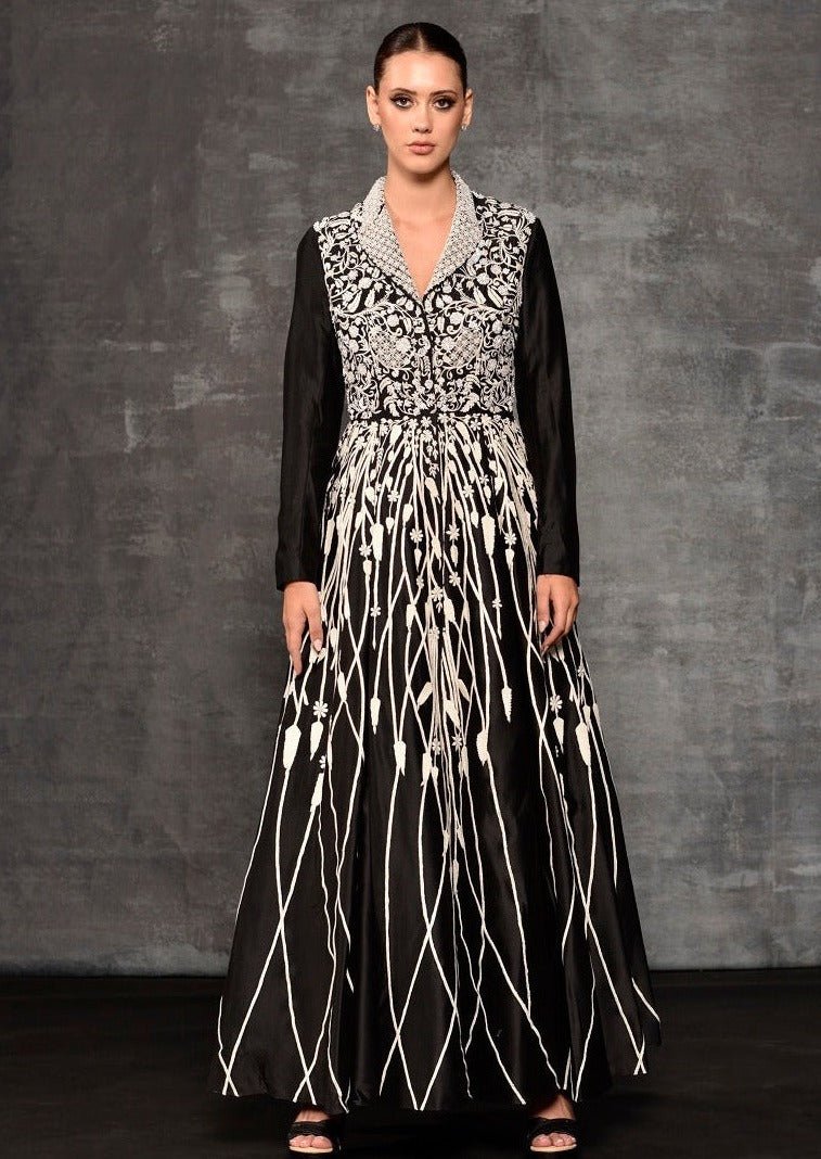 Pleated Jacket Gown - samantchauhan