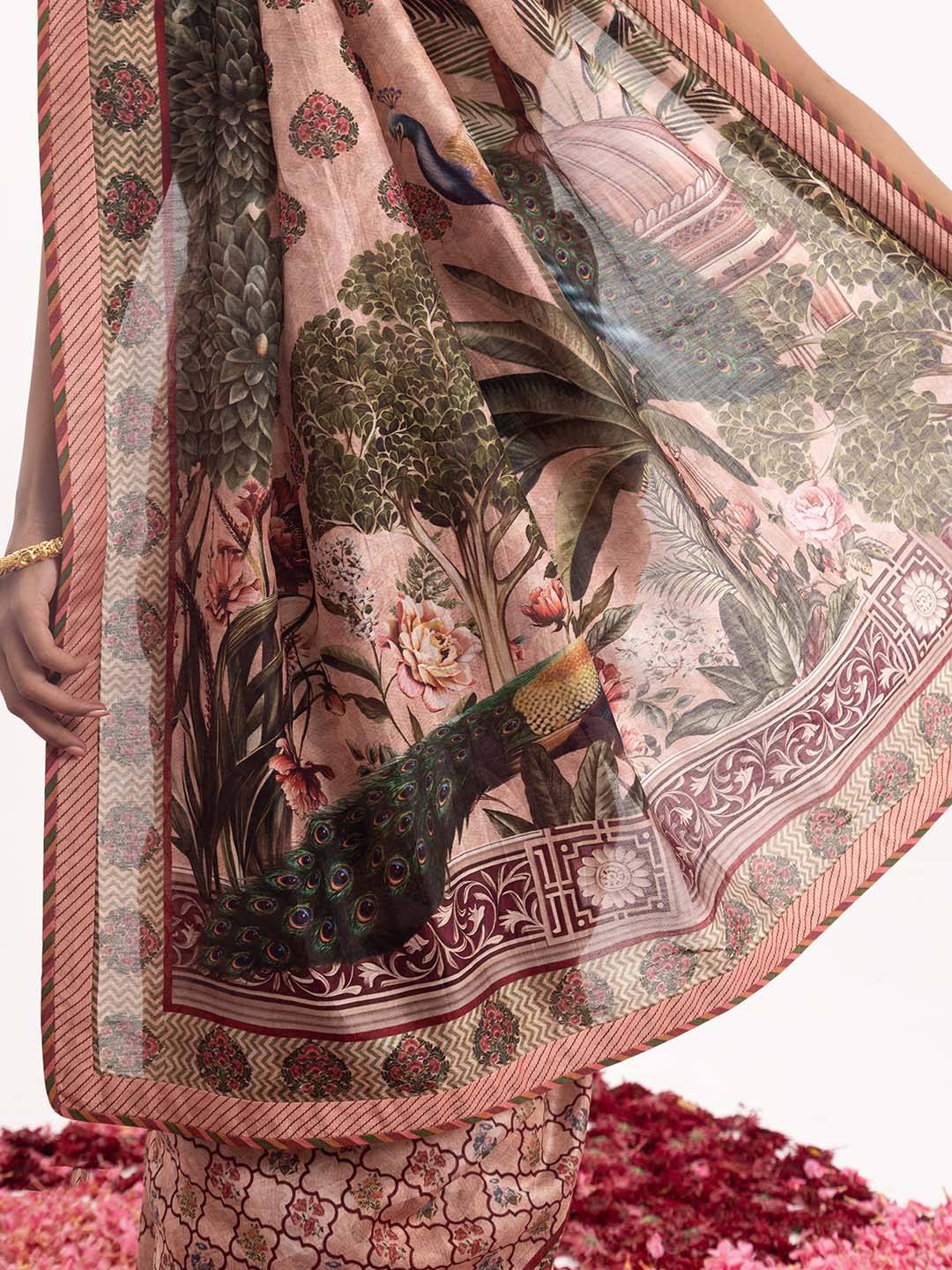 Printed saree on cotton silk fabric. - samantchauhan Apparel & Accessories