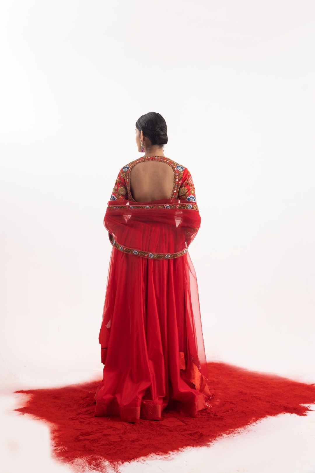 Red anarkali aptivating 2 - piece ensemble - samantchauhan Apparel & Accessories