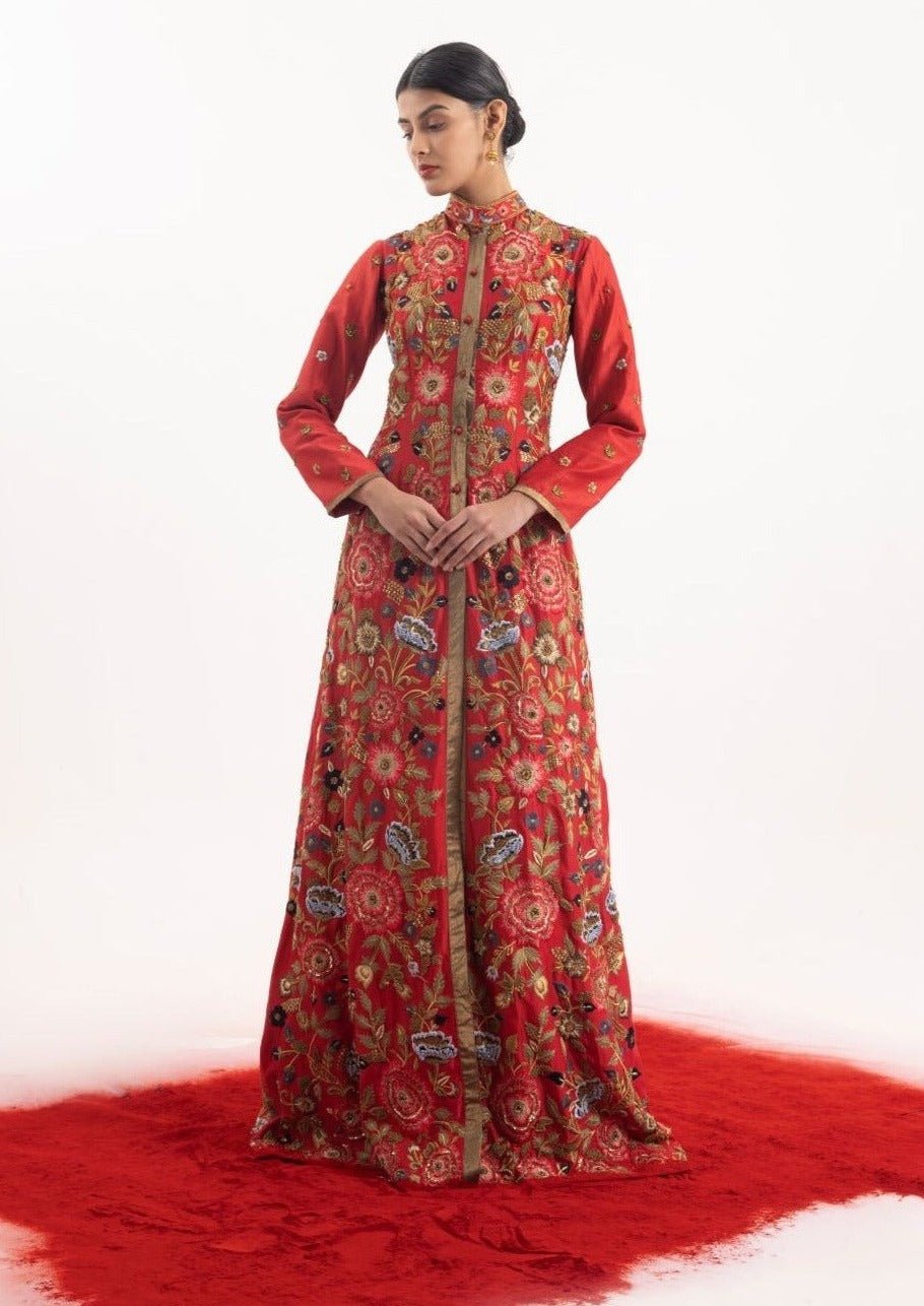 Red jacket triking one - piece ensemble - samantchauhan Apparel & Accessories