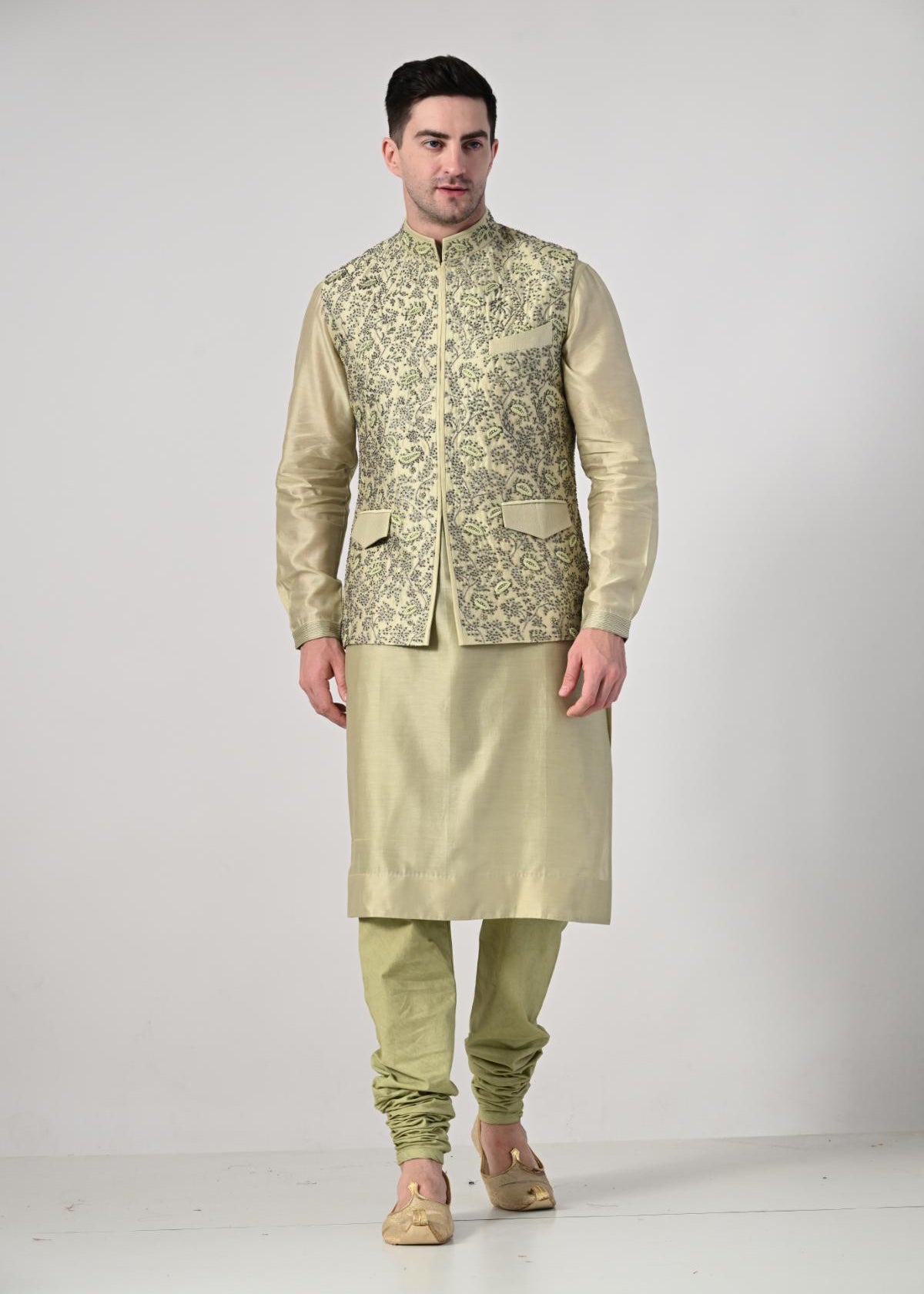 refined tradition with this pastel green kurta churidar set - samantchauhan Apparel & Accessories