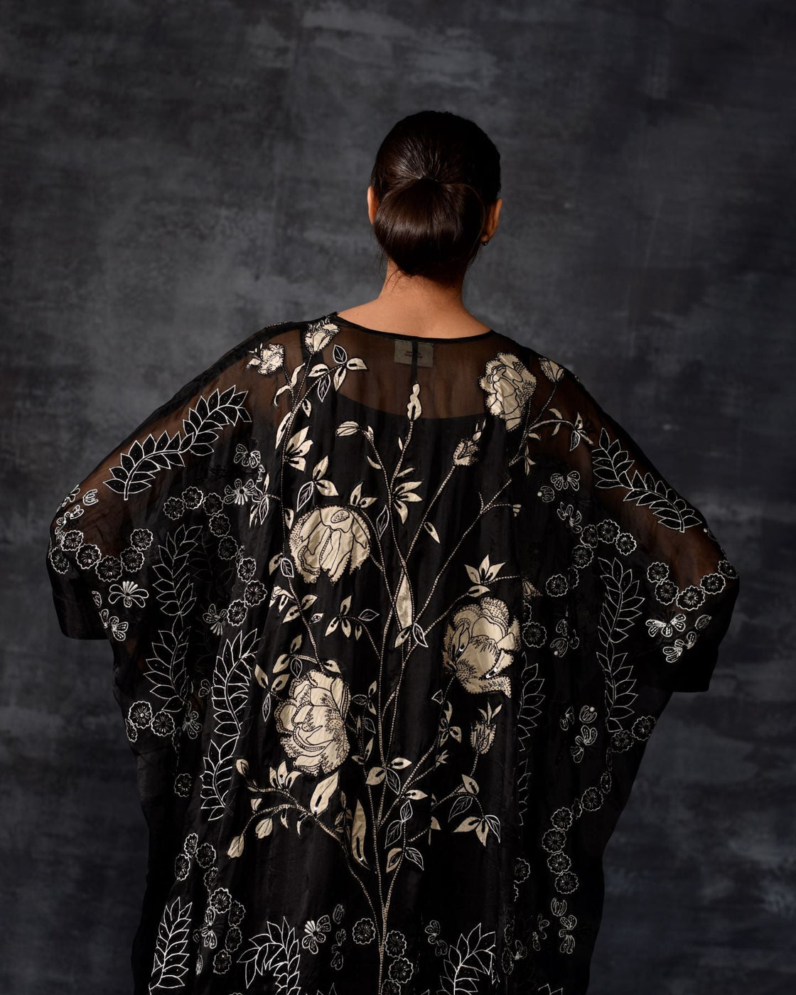 The 'Moonlit Bloom' Embroidered Kaftan Set - samantchauhan Apparel & Accessories