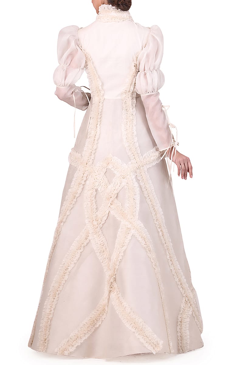 High-collared Jacket Gown - samantchauhan