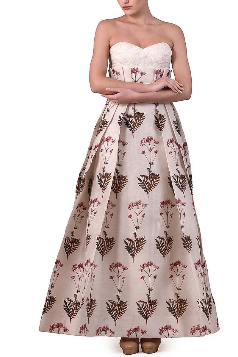 Printed Bustier Gown - samantchauhan