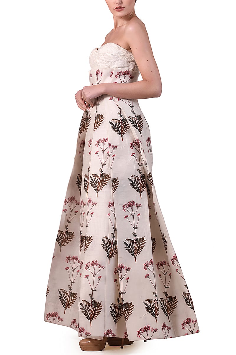 Printed Bustier Gown - samantchauhan