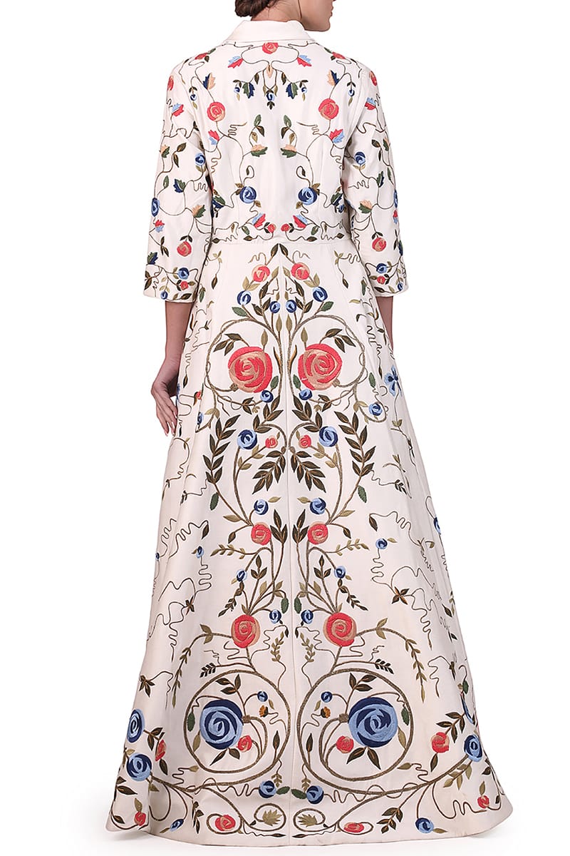 Embroidered Jacket Gown - samantchauhan
