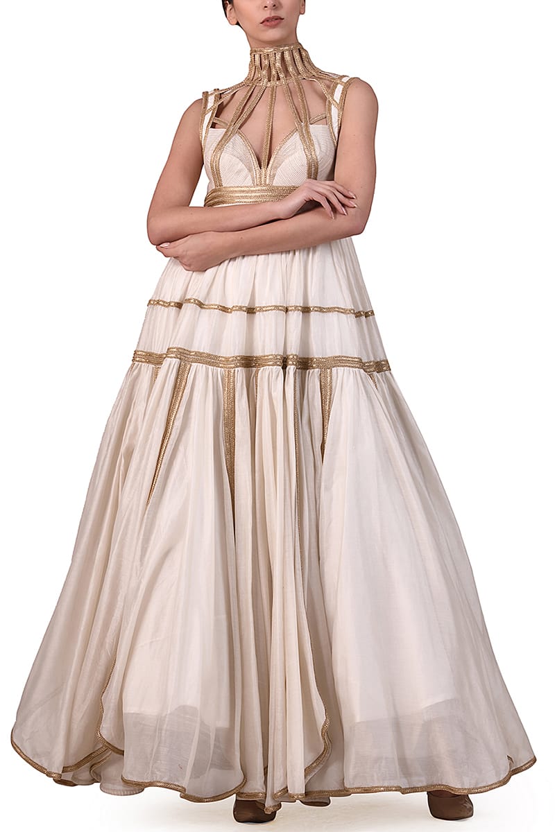 Corset Embroidered Gown - samantchauhan