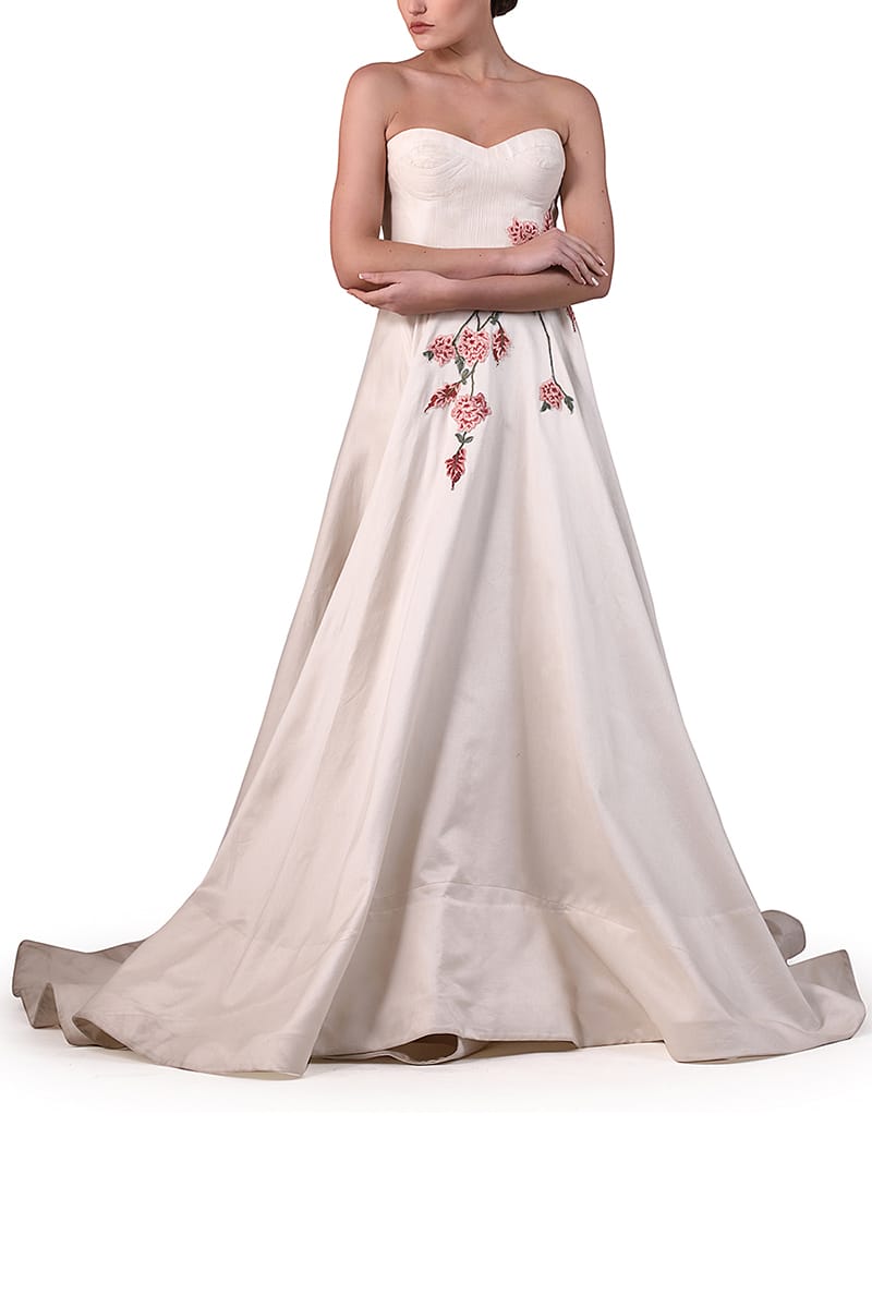 Embroidered Bustier Gown - samantchauhan
