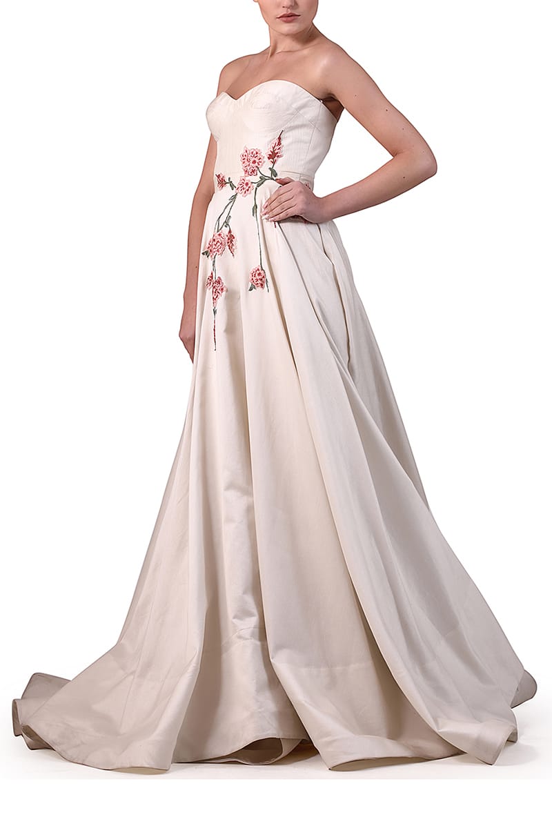 Embroidered Bustier Gown - samantchauhan