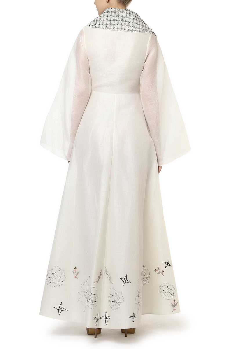 Overlap Front-Opening Jacket Gown