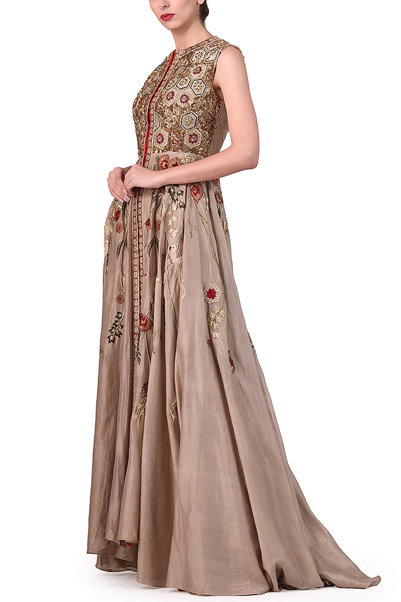 Embroidered Front-Opening Anarkali