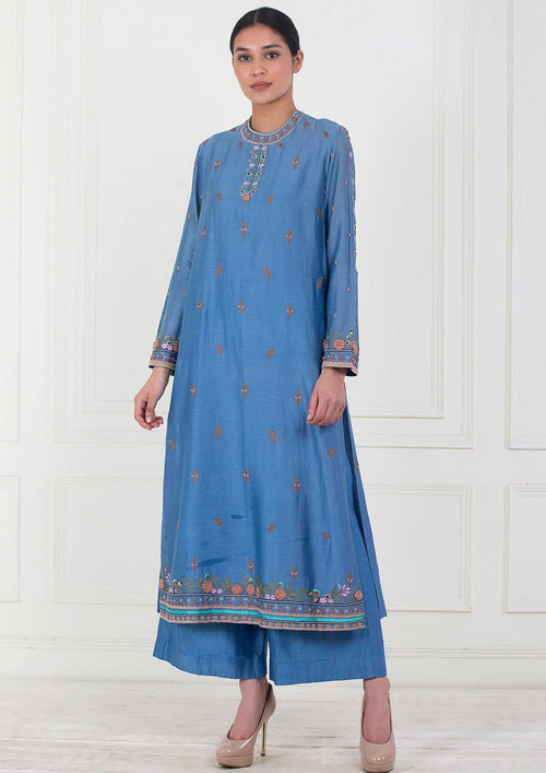A beautifully embroidered cotton silk kurta - samantchauhan Apparel & Accessories