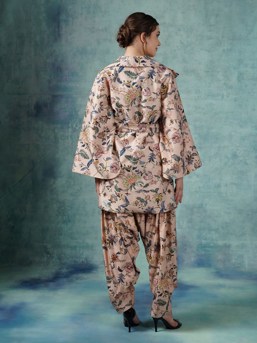 A cotton printed silk jacket with dhoti pants - samantchauhan Apparel & Accessories