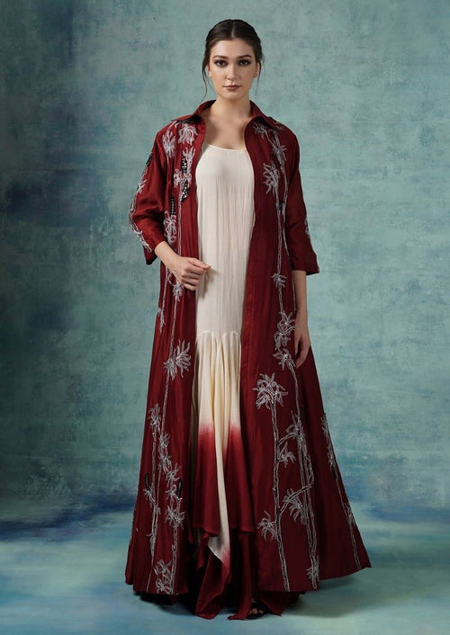 A cotton silk jacket with a cotton inner dress - samantchauhan Apparel & Accessories