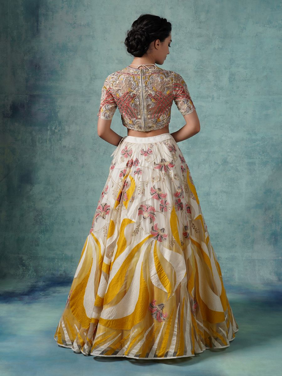 An organza and net lehenga set with organza Dupatta - samantchauhan Apparel & Accessories