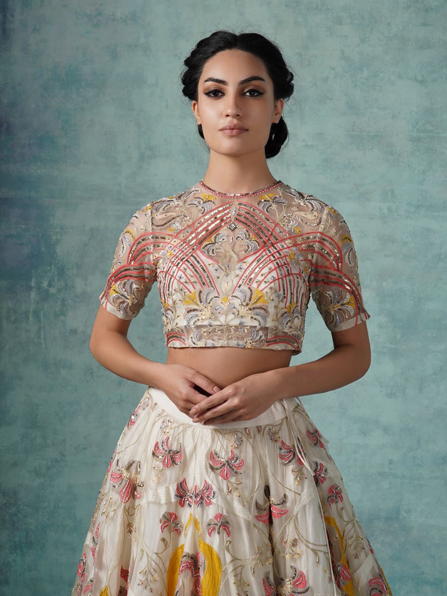 An organza and net lehenga set with organza Dupatta - samantchauhan Apparel & Accessories