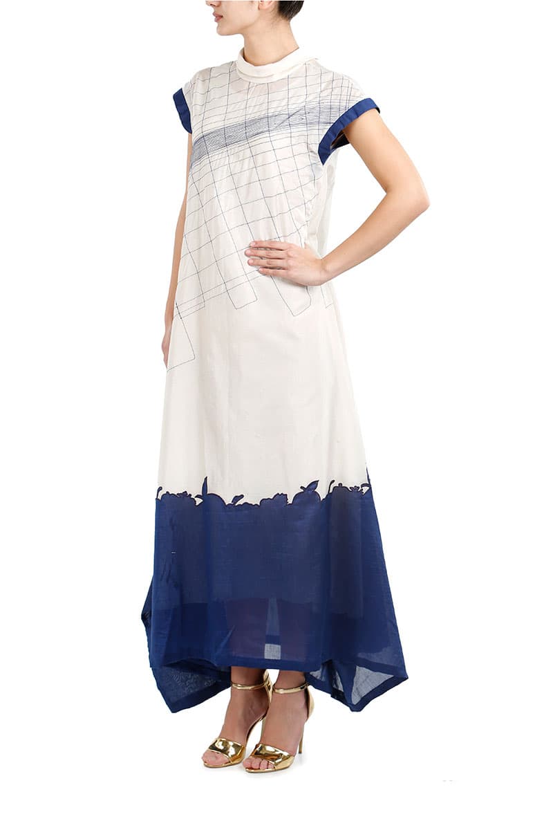 Applique detailed Asymmetric Dress - samantchauhan