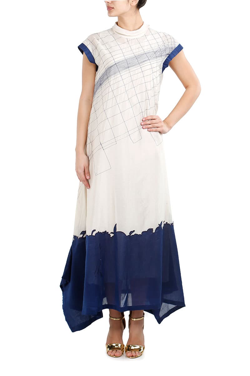 Applique detailed Asymmetric Dress - samantchauhan
