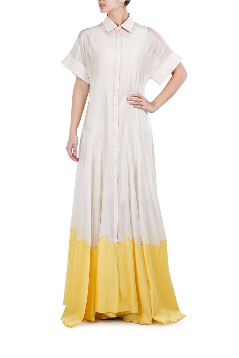 Applique Detailing Panelled Dress - samantchauhan