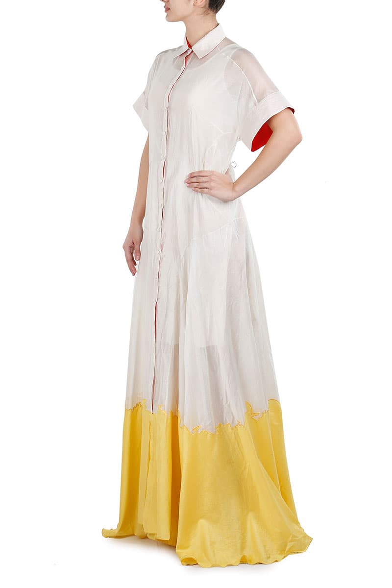 Applique Detailing Panelled Dress - samantchauhan